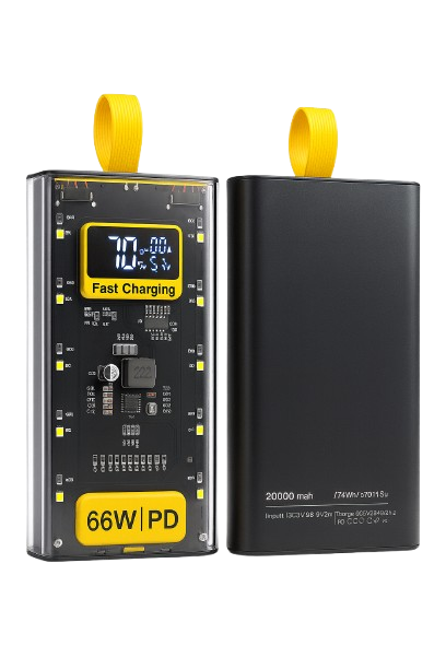 Transparent Power Bank 20000mAh with Emergency Light
