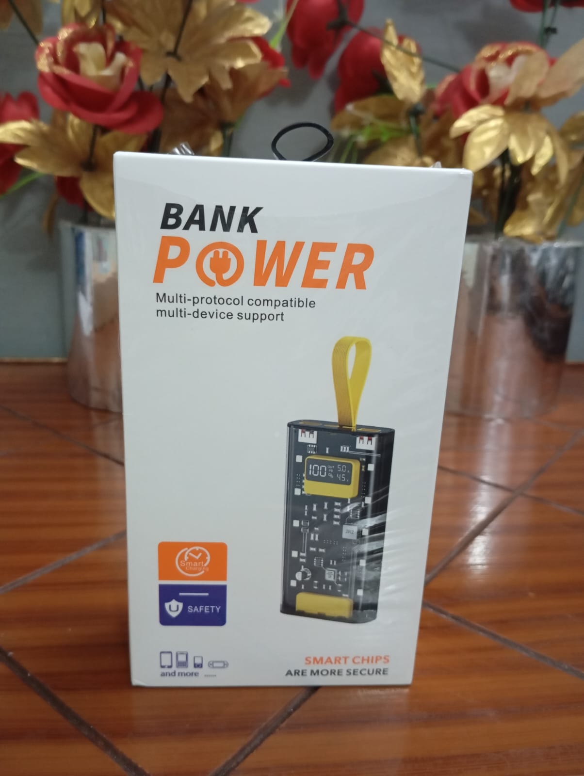 Transparent Power Bank 20000 mAh With Emergency Lights | Digital Display Black Colour Fast Charging