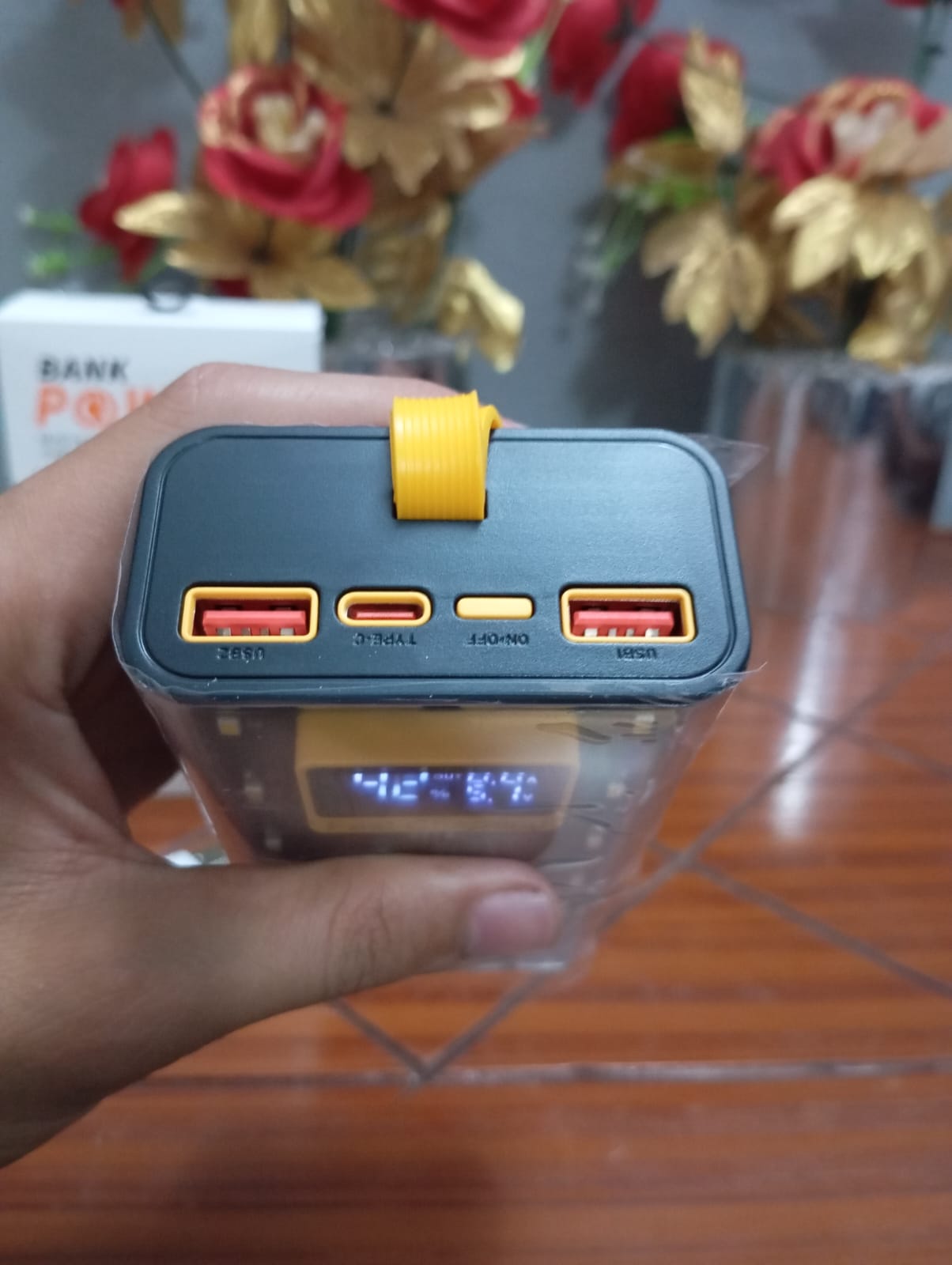 Transparent Power Bank 20000 mAh With Emergency Lights | Digital Display Black Colour Fast Charging