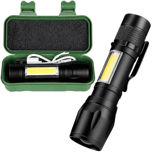 Metal COB Flashlight Torch